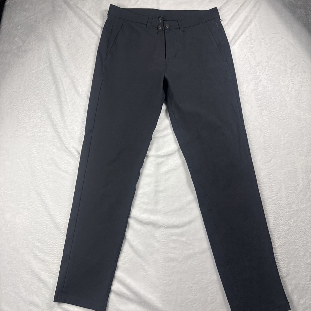 Lululemon Commission Pants Mens 32x30 Black Warpstreme Slim Fit Chino LM5975S